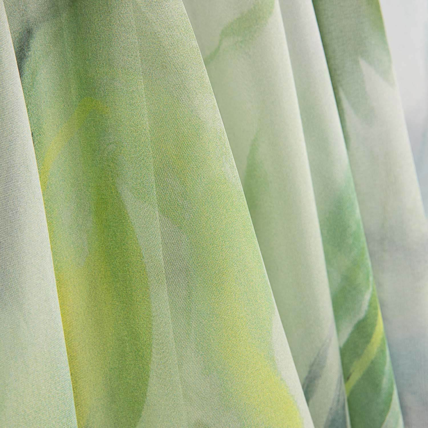Gaze de soie naturelle Jardin Aquarelle Vert - Ribes y Casals