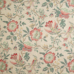 Toile de coton effet tissu de lin, motifs vintage fleuris et d'oiseaux - Ribes y Casals