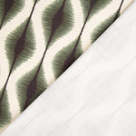 Toile de coton effet tissu de lin Ikat ethnique verte - Ribes y Casals