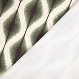 Toile de coton effet tissu de lin Ikat ethnique verte - Ribes y Casals