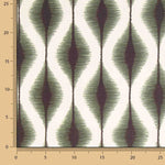 Toile de coton effet tissu de lin Ikat ethnique verte - Ribes y Casals