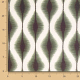 Toile de coton effet tissu de lin Ikat ethnique verte - Ribes y Casals