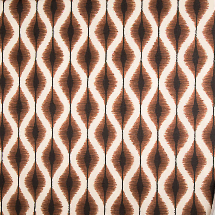 Toile de coton effet tissu de lin Ikat ethnique terracotta - Ribes y Casals