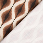 Toile de coton effet tissu de lin Ikat ethnique terracotta - Ribes y Casals