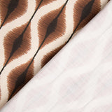 Toile de coton effet tissu de lin Ikat ethnique terracotta - Ribes y Casals