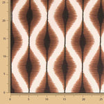 Toile de coton effet tissu de lin Ikat ethnique terracotta - Ribes y Casals