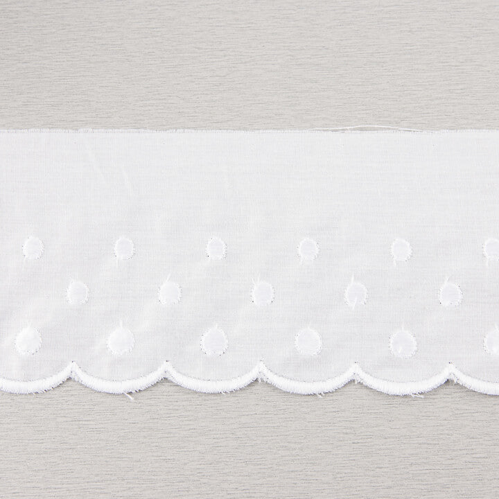 Bande de batiste brodée blanche modèle 11698 – 75 mm - Ribes y Casals