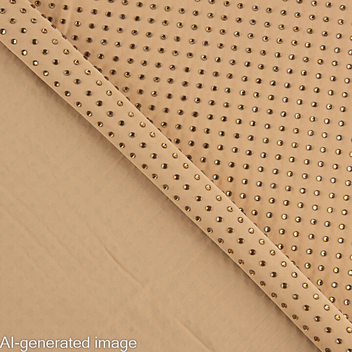 Tissu extensible avec strass dorés irisés couleur camel - Ribes y Casals