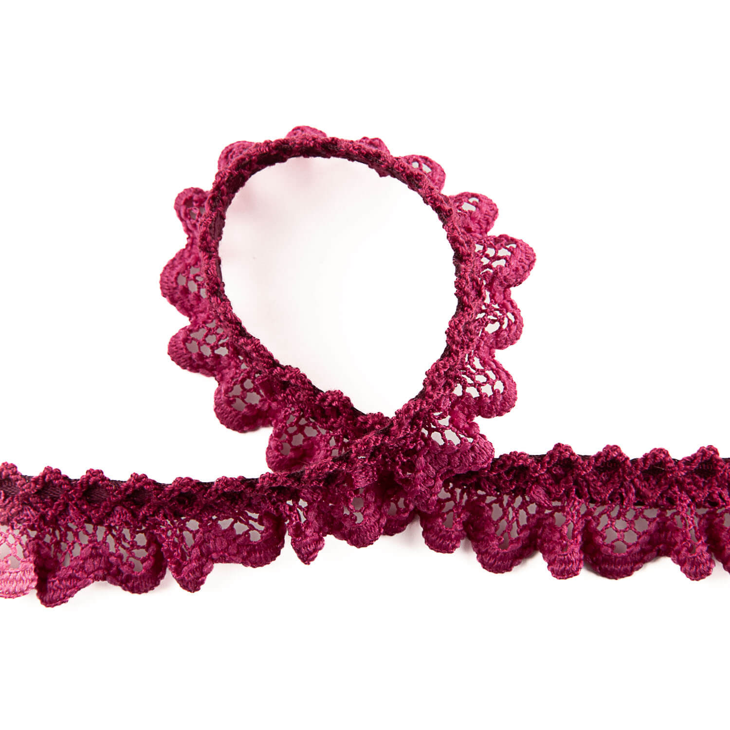 Bande de dentelle rouge bordeaux 15 mm - Ribes y Casals
