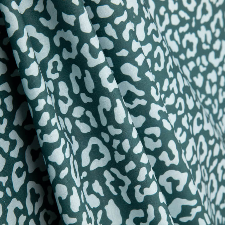 Percale imprimé Nairobi vert bouteille vert eau - Ribes y Casals