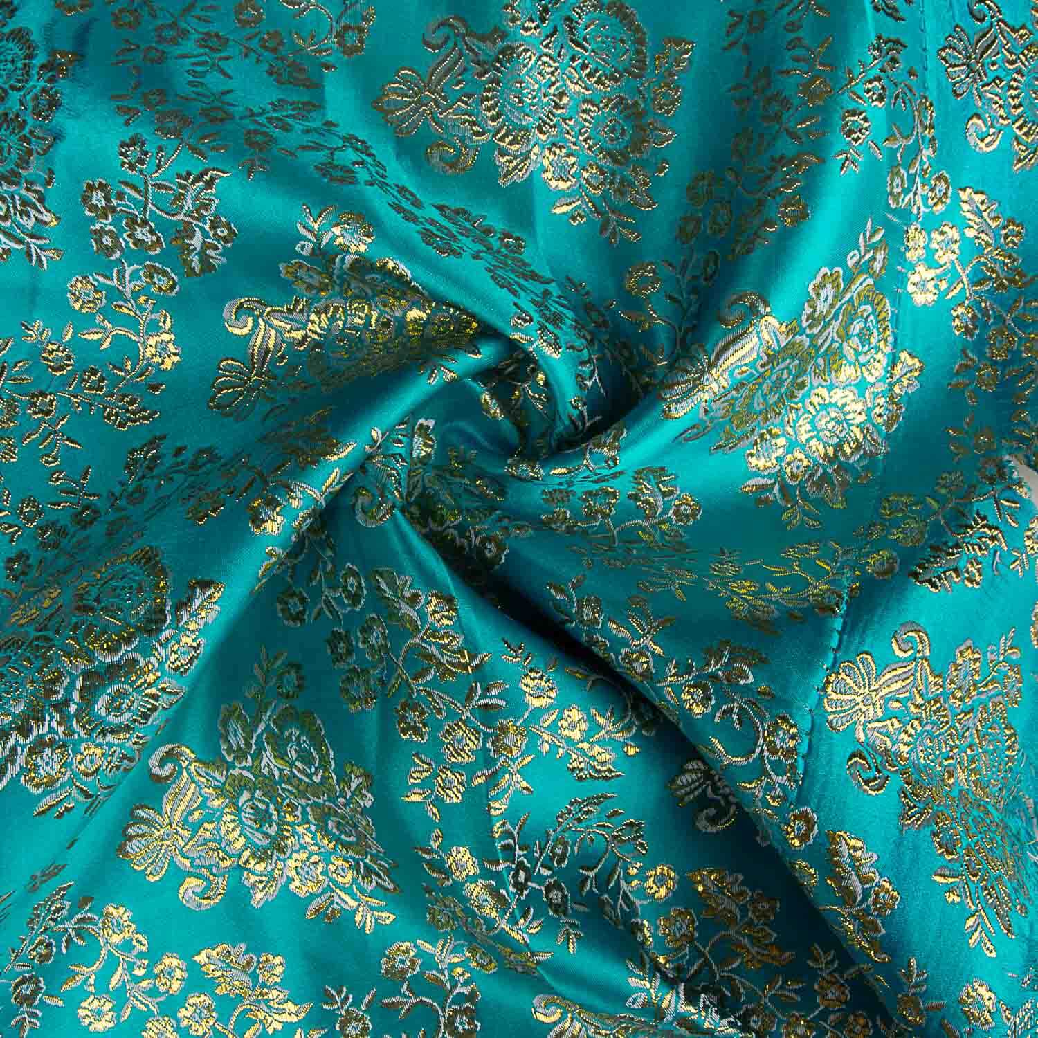 Jacquard turquoise avec lurex doré - Ribes y Casals