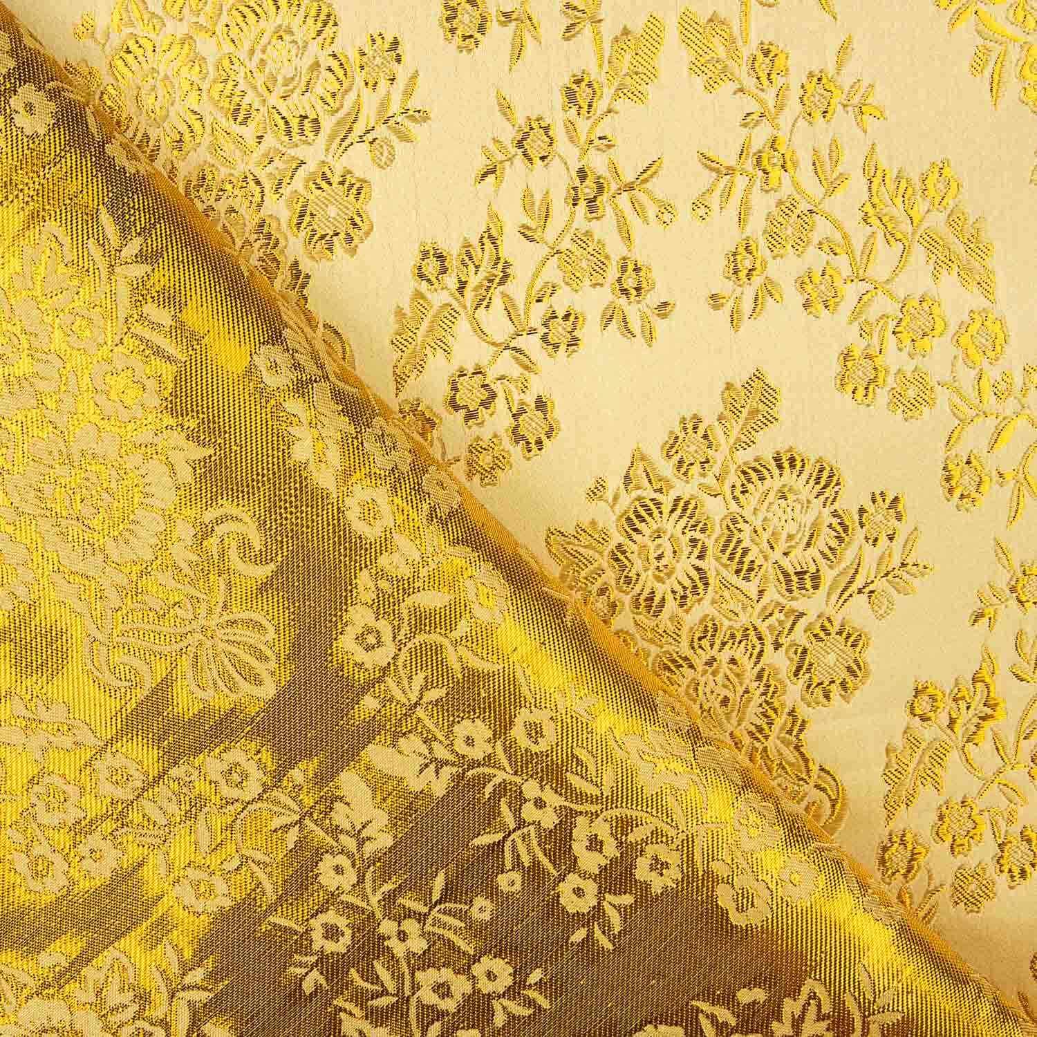 Jacquard jaune avec lurex doré - Ribes y Casals
