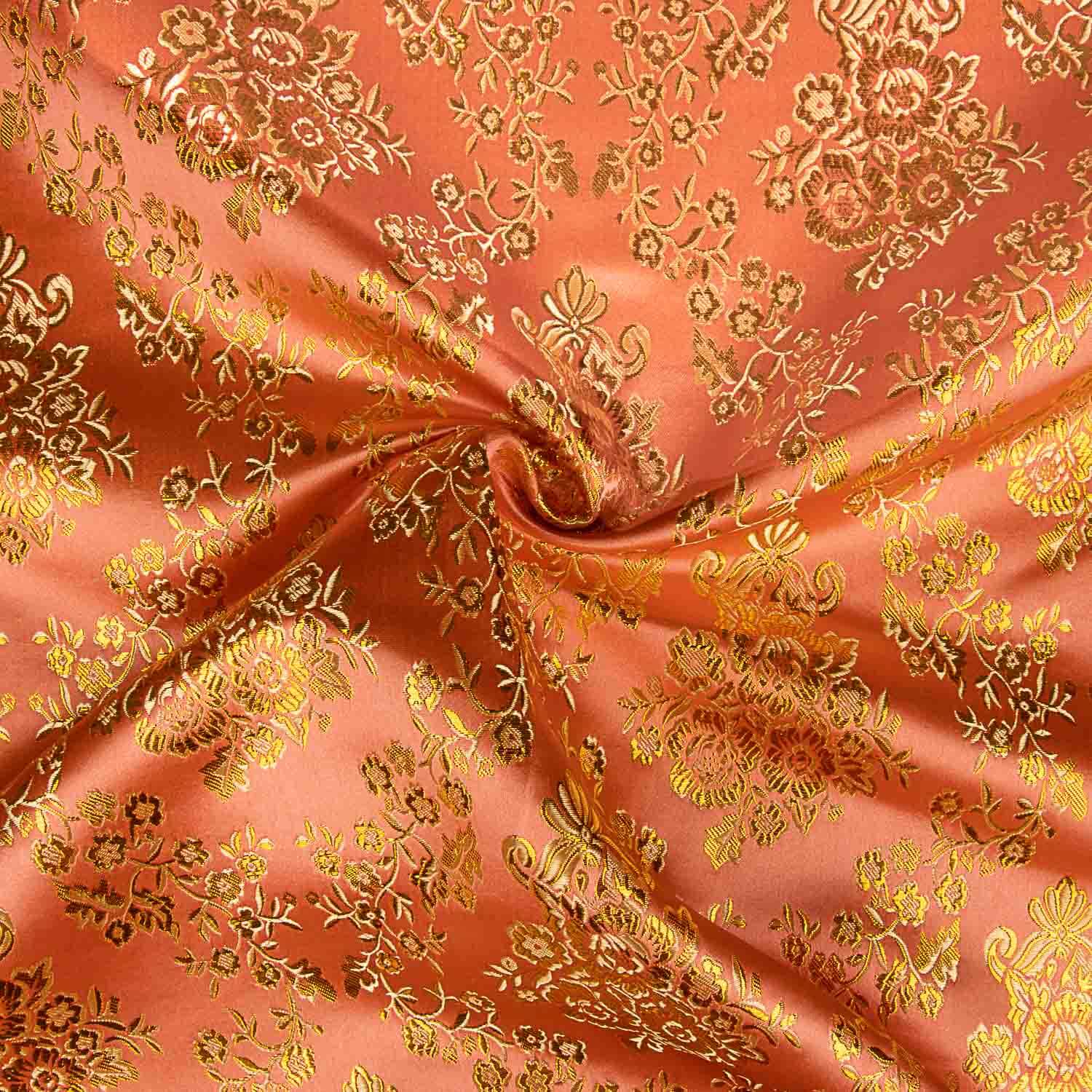 Jacquard orange saumon avec lurex doré - Ribes y Casals