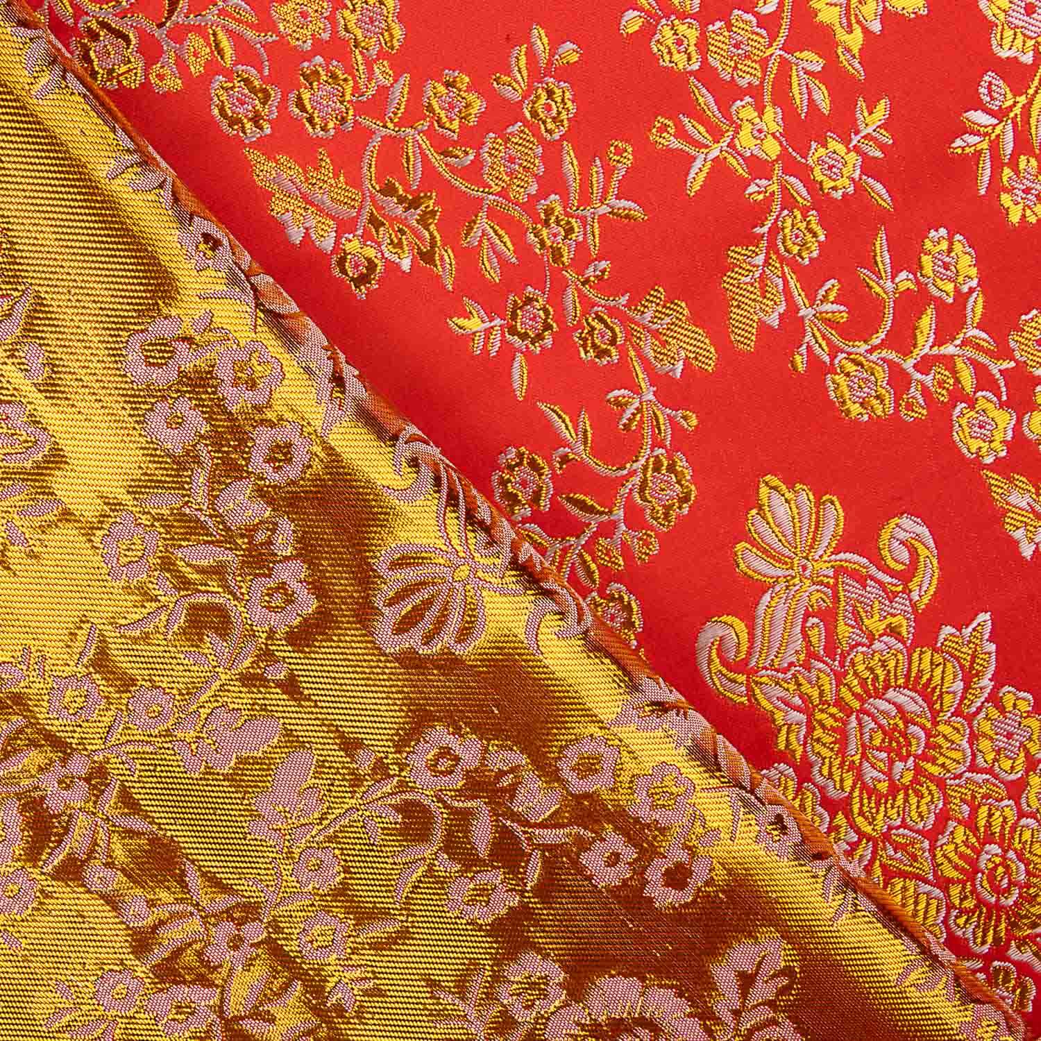 Jacquard rouge avec lurex doré - Ribes y Casals