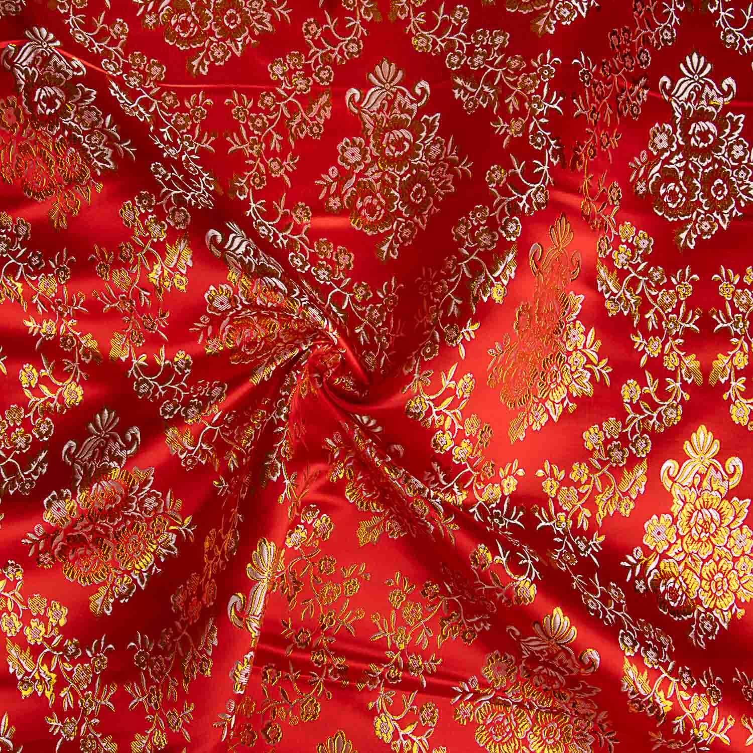 Jacquard rouge avec lurex doré - Ribes y Casals