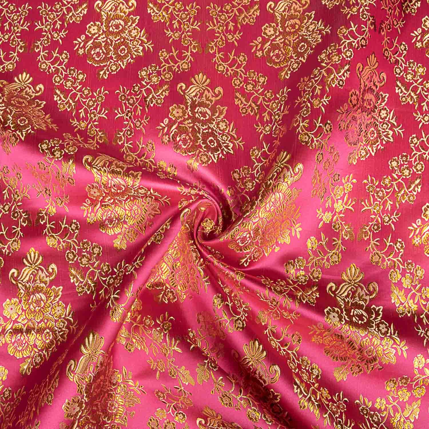 Jacquard rose avec lurex doré - Ribes y Casals