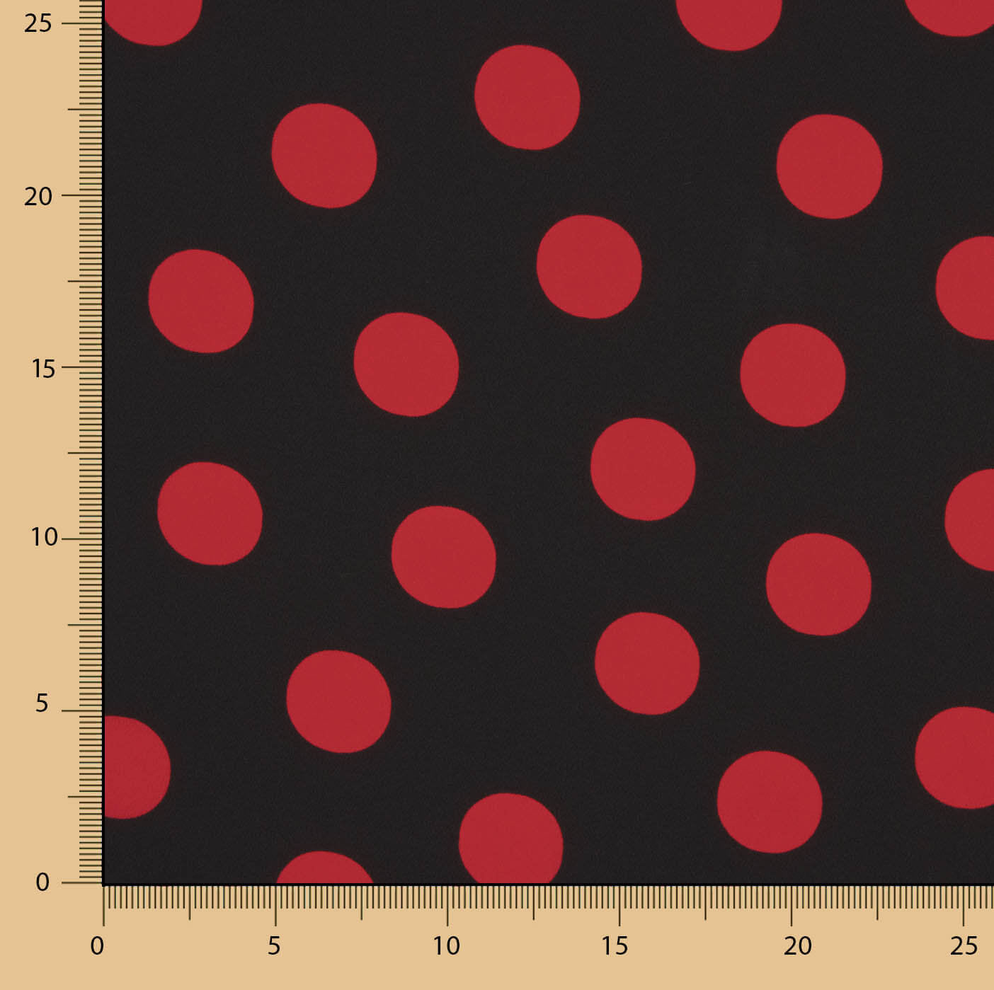 Koshibo à pois 33 mm noir-rouge - Ribes y Casals