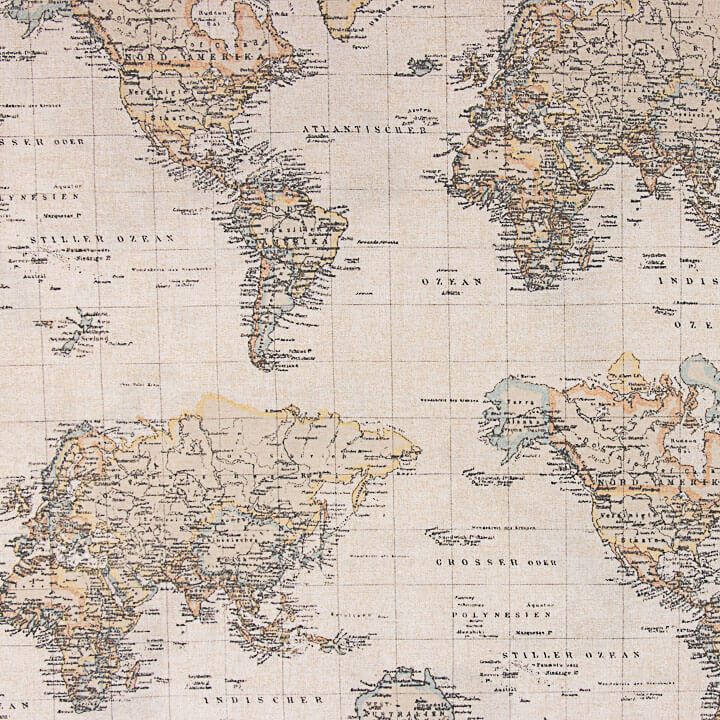 Toile imprimée « Carte du monde vintage » - Ribes y Casals