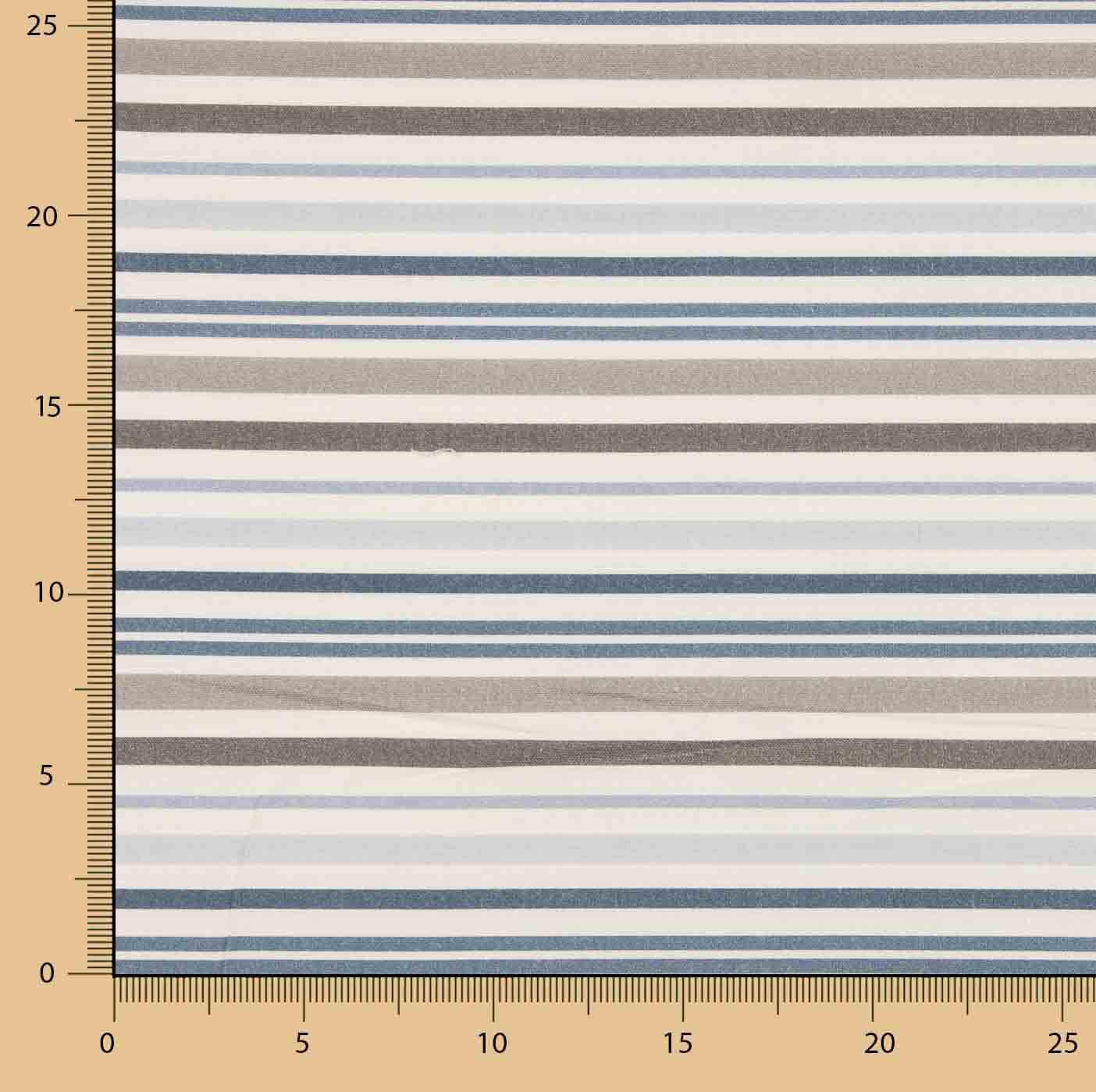 Tissu en toile imprimé à rayures bleues et beiges  - Ribes y Casals