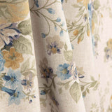 Toile imprimée fleurs bleu et moutarde - Ribes y Casals