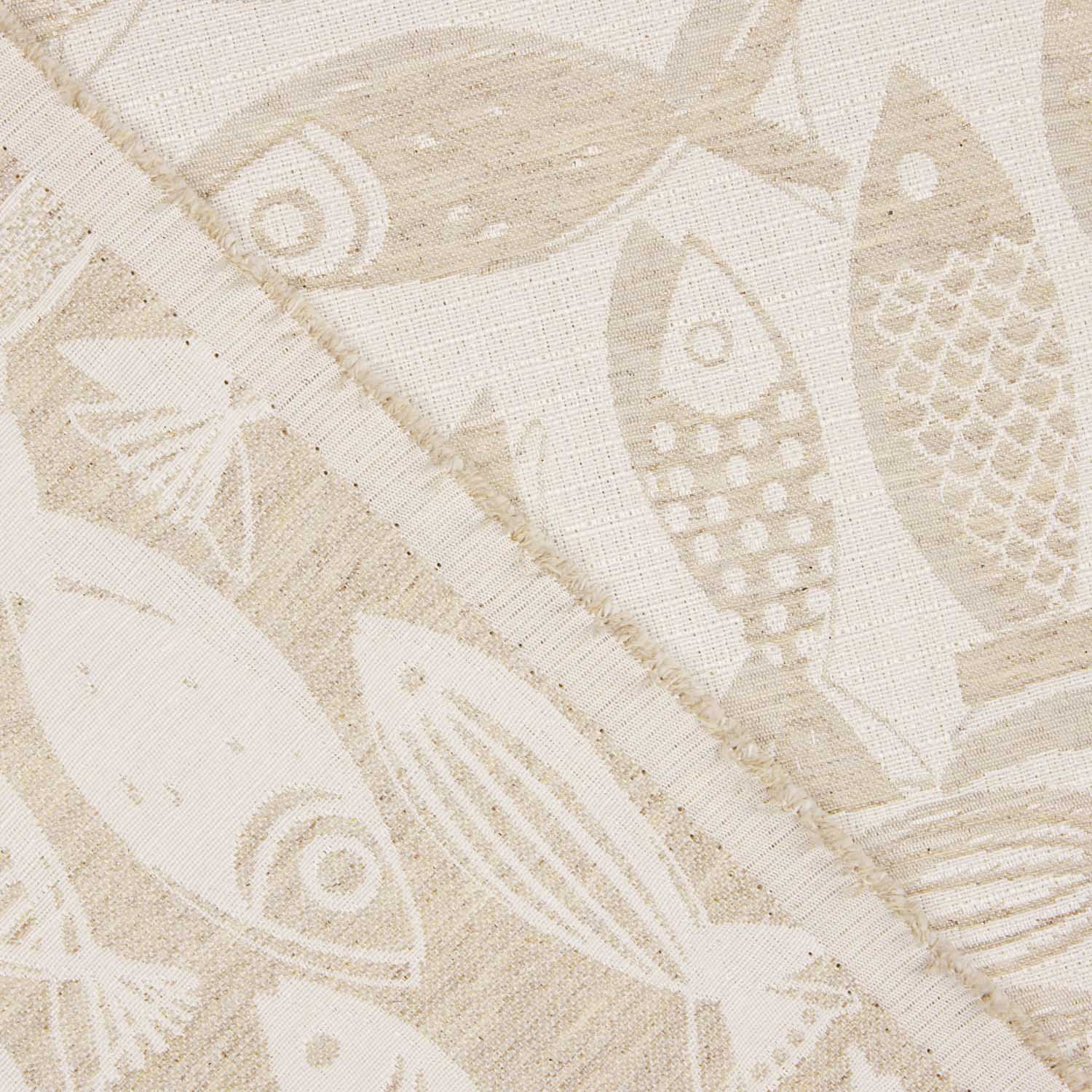 Toile jacquard Poissons Beige - Ribes y Casals