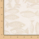Toile jacquard Poissons Beige - Ribes y Casals