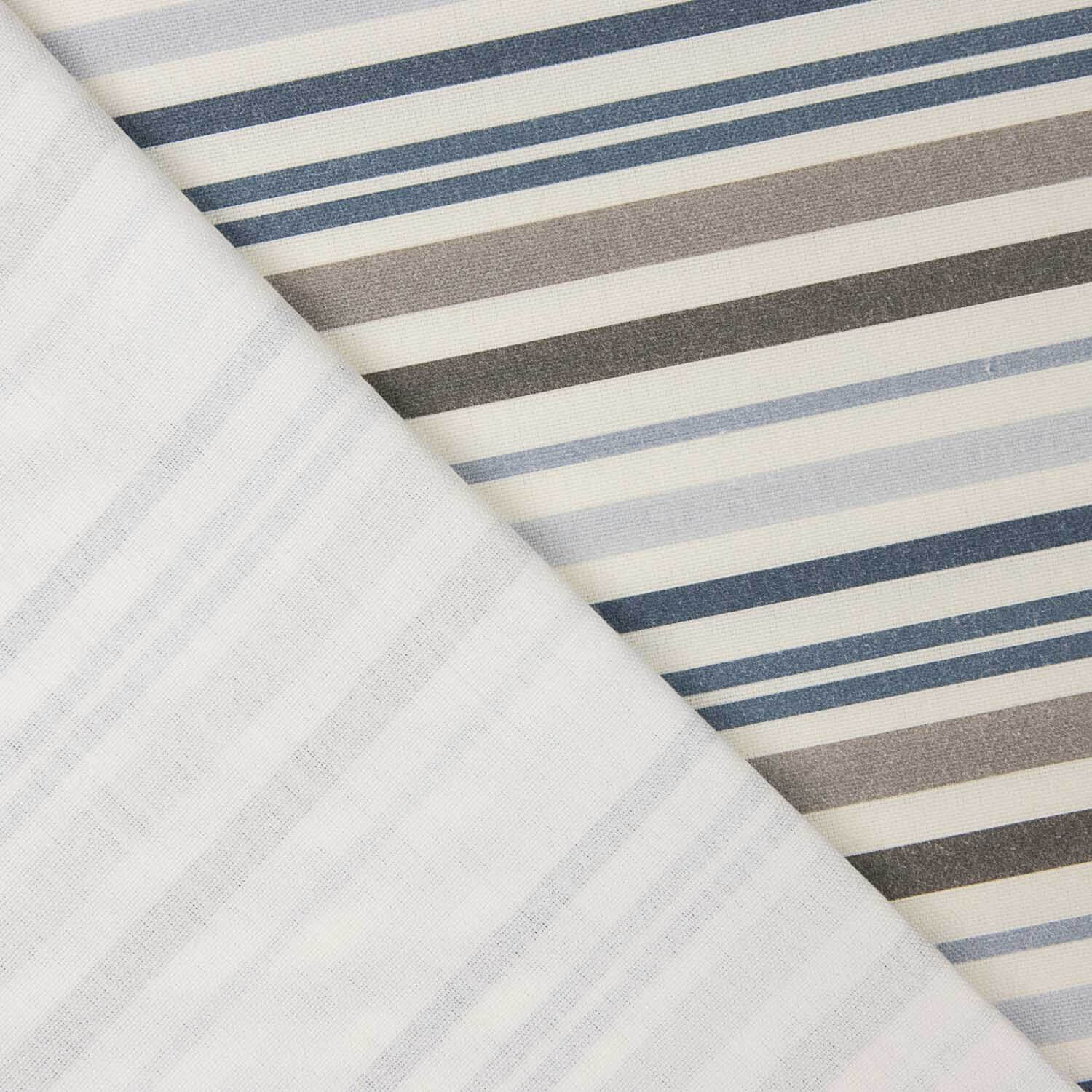 Tissu en toile imprimé à rayures bleues et beiges  - Ribes y Casals