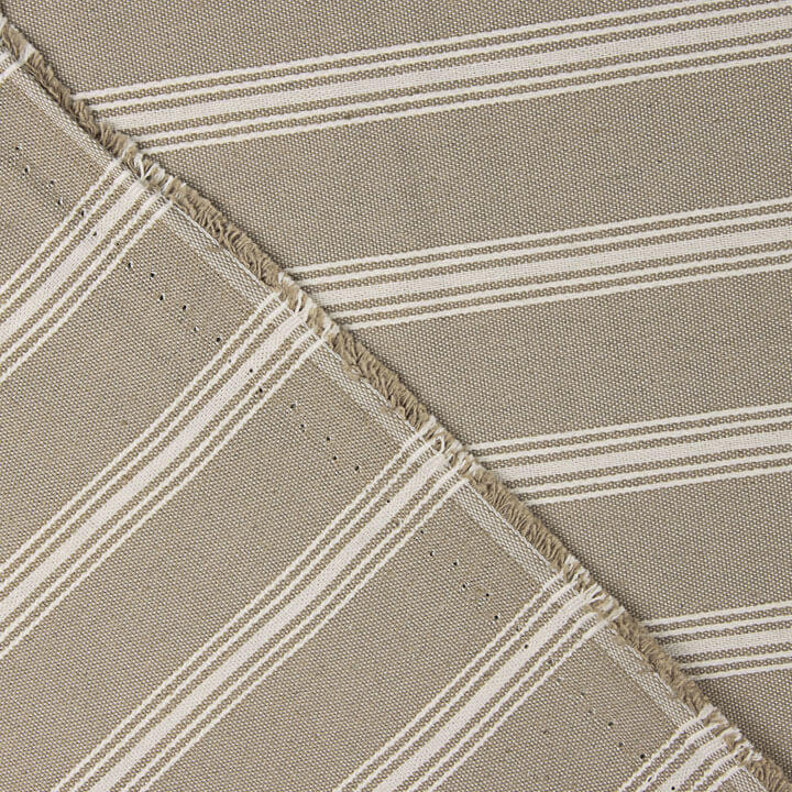 Toile de coton beige à rayures blanches - Ribes y Casals