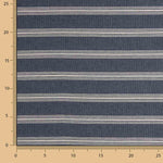 Toile de coton bleu marine à rayures blanches - Ribes y Casals