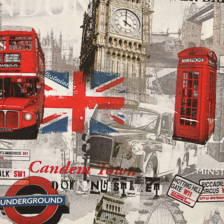 Toile de coton imprimée London Vintage - Ribes y Casals