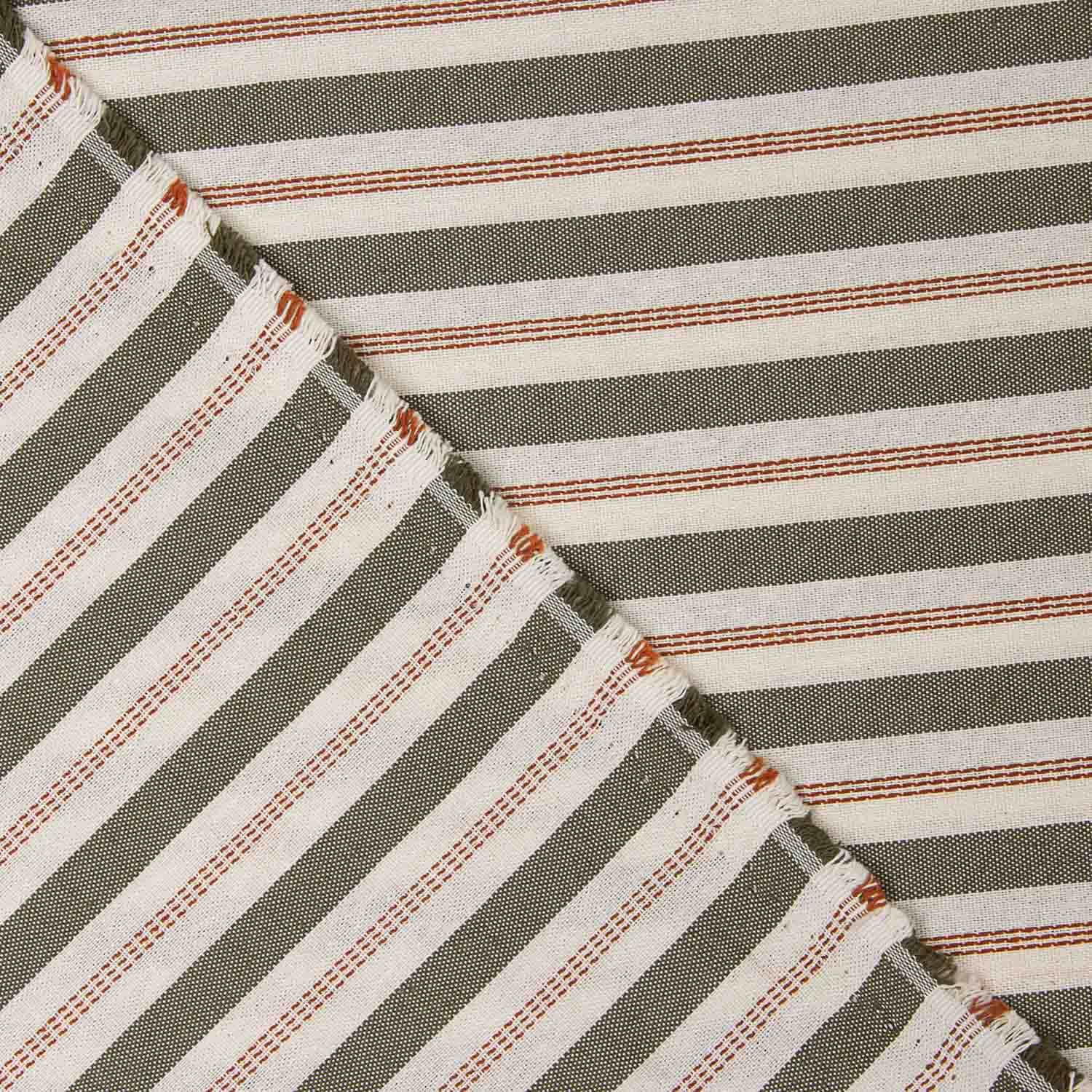 Toile à rayures vertes avec rayure brodée - Ribes y Casals