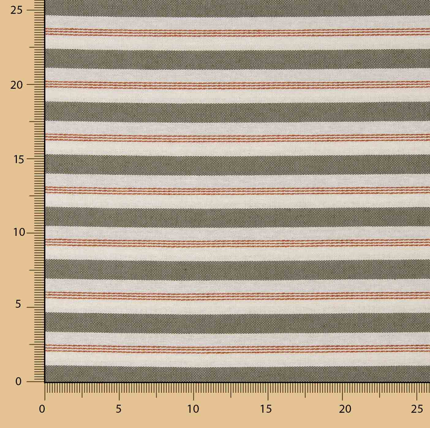 Toile à rayures vertes avec rayure brodée - Ribes y Casals