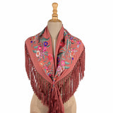 Petit châle de flamenco couleur argile brodé - Ribes y Casals