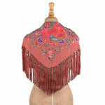 Petit châle de flamenco couleur argile brodé - Ribes y Casals