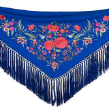 Petit châle de flamenca bleu azur brodé - Ribes y Casals