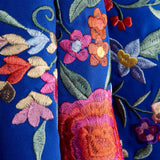Petit châle de flamenca bleu azur brodé - Ribes y Casals