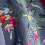 Petit châle de flamenco bleu denim brodé - Ribes y Casals