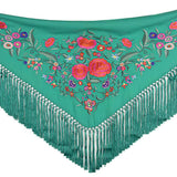 Petit châle de flamenco vert brodé - Ribes y Casals