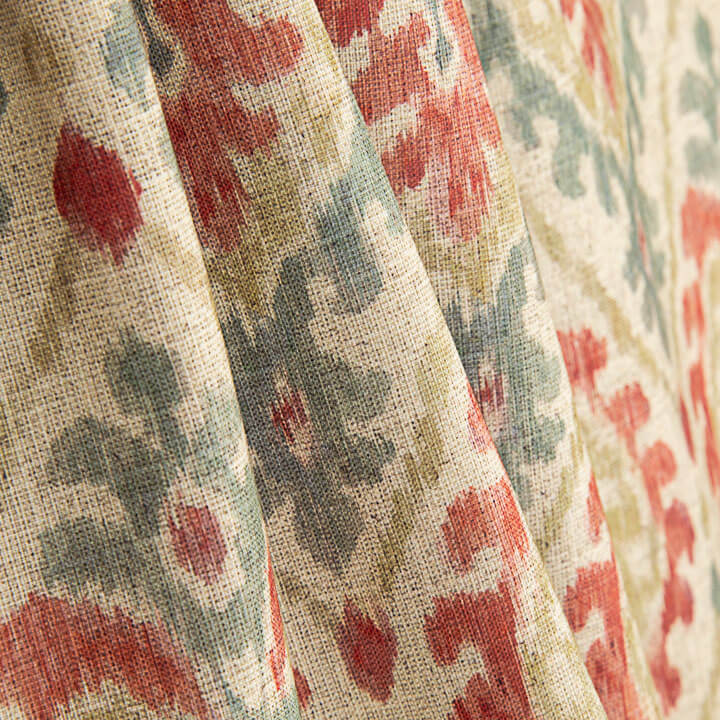 Toile de coton effet tissu de lin ethnique terracotta - Ribes y Casals