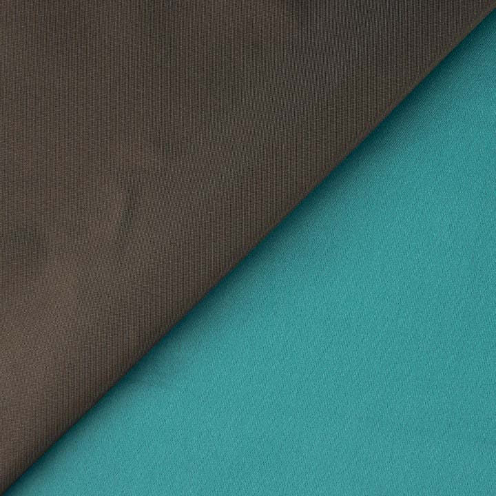 Satin Mikado réversible « Tornasol » bleu turquoise et marron - Ribes y Casals