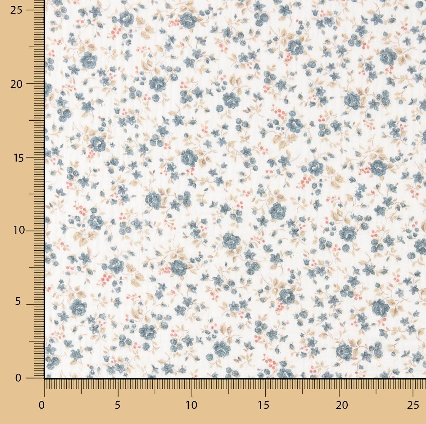 Mousseline de coton fleur bleue vintage - Ribes y Casals