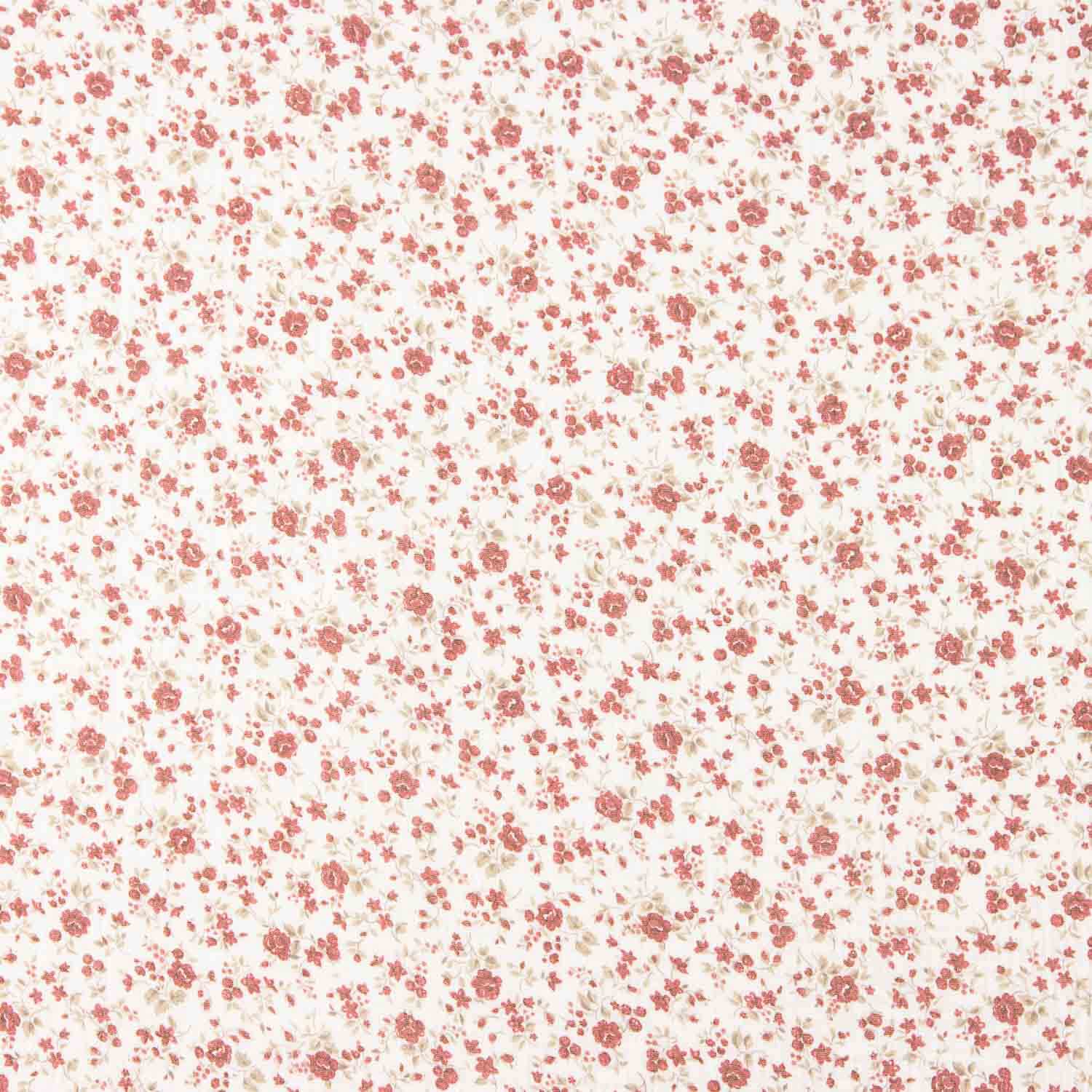 Mousseline de coton fleur rose vintage - Ribes y Casals