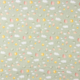 Mousseline de coton nuages et soleils pastel - Ribes y Casals
