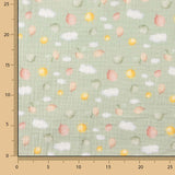 Mousseline de coton nuages et soleils pastel - Ribes y Casals