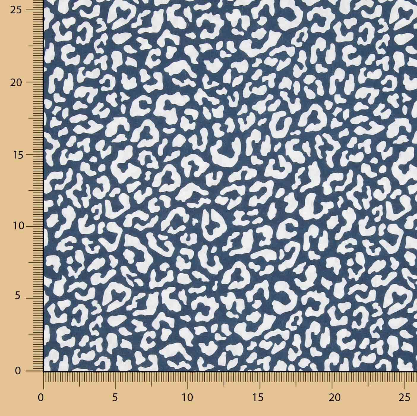 Percale imprimée Nairobi bleu marine et blanc - Ribes y Casals