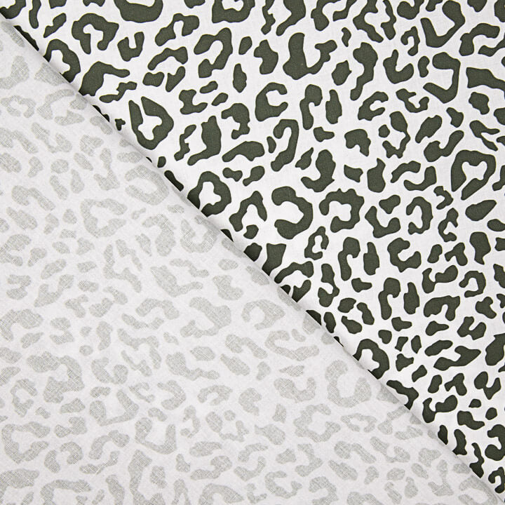 Percale imprimée Nairobi vert foncé et blanc - Ribes y Casals