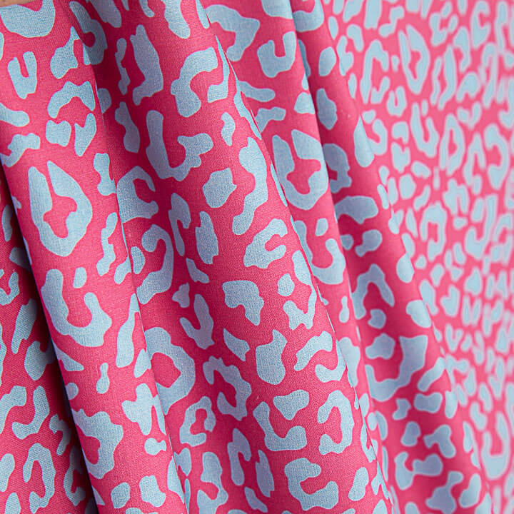 Percale imprimée Nairobi fuchsia turquoise - Ribes y Casals