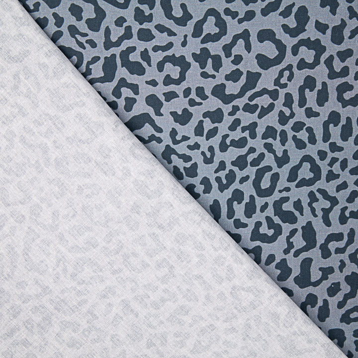 Percale imprimée Nairobi bleu marine et gris - Ribes y Casals