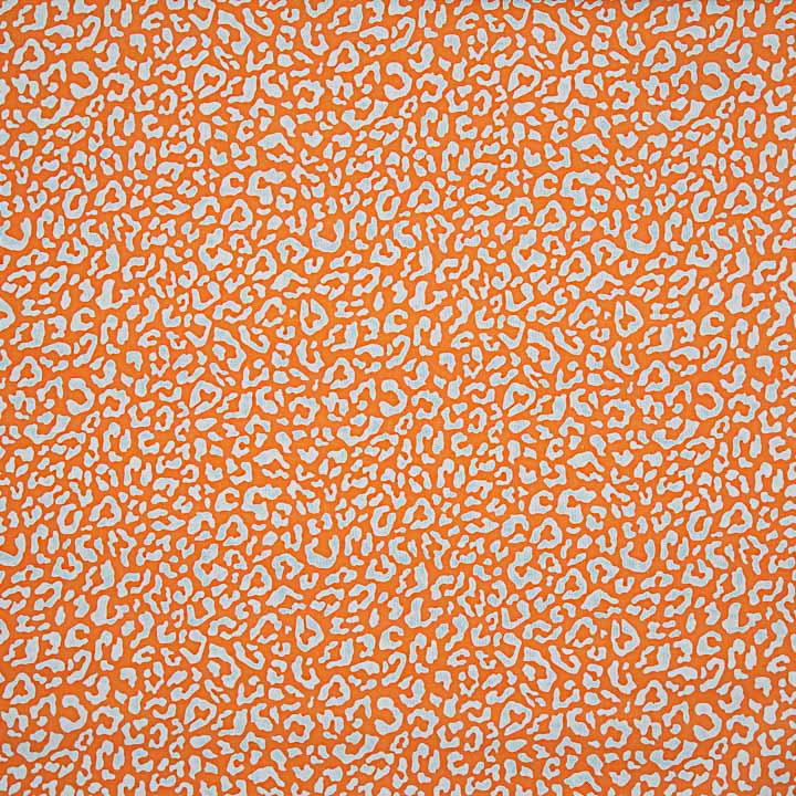 Percale imprimée Nairobi orange et bleu clair - Ribes y Casals