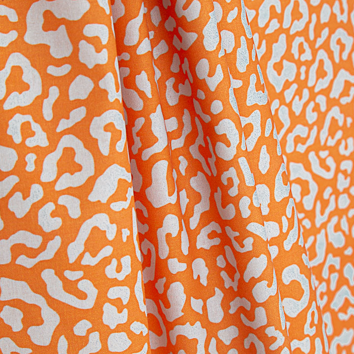 Percale imprimée Nairobi orange et bleu clair - Ribes y Casals